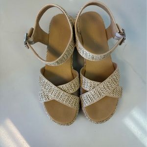 Michelle Mcdowell Lyla Straw Weave Wedges Sz 8